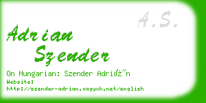 adrian szender business card